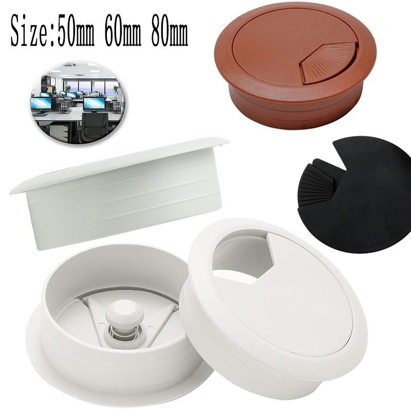 Office Furniture Layout - ฝาครอบรูสายเคเบิล 1 ชิ้น ตัวร้อยสายไฟสำหรับโต๊ะทำงาน อุปกรณ์จัดระเบียบสายไฟสำหรับเฟอร์นิเจอร์สำนักงาน กล่องร้อยสายไฟ