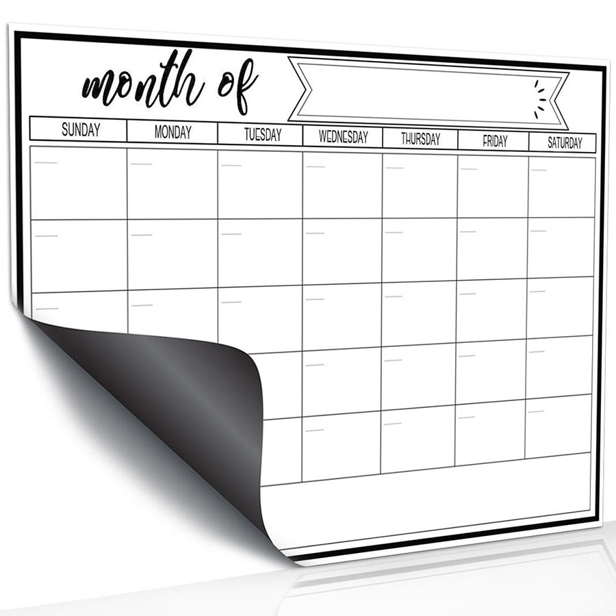 Magnetic Whiteboard Calendar - สติกเกอร์ไวท์บอร์ดแม่เหล็กติดตู้เย็น, ปฏิทินวางแผนรายสัปดาห์รายเดือน, แผนภูมิงานบ้านแบบลบได้