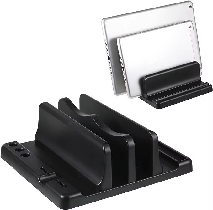 Office Furniture Table - ขาตั้งแล็ปท็อปแบบตั้งโต๊ะ ABS ประหยัดพื้นที่บนโต๊ะทำงาน ง่ายต่อการวางอุปกรณ์คอมพิวเตอร์ ปรับความกว้างได้ ที่เก็บของบนโต๊ะทำงาน