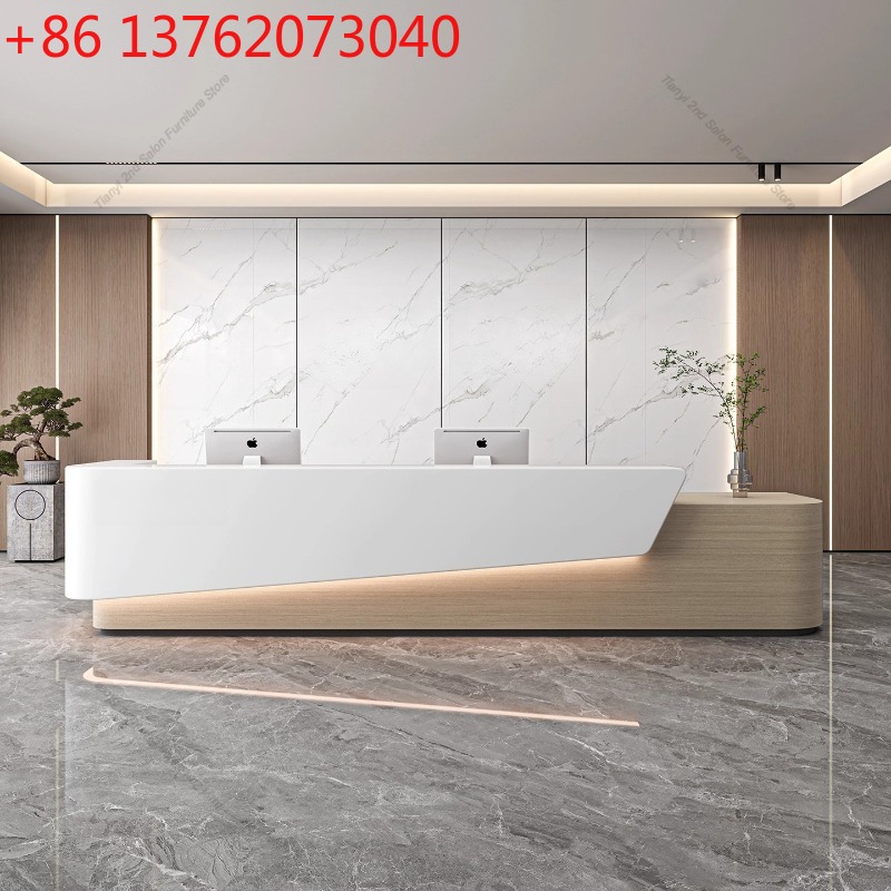 Office Furniture For Sale - เคาน์เตอร์ต้อนรับสไตล์นอร์ดิก ดีไซน์ทันสมัย สำหรับโรงแรม แผนกขาย เคาน์เตอร์แคชเชียร์ ร้านเสริมสวย