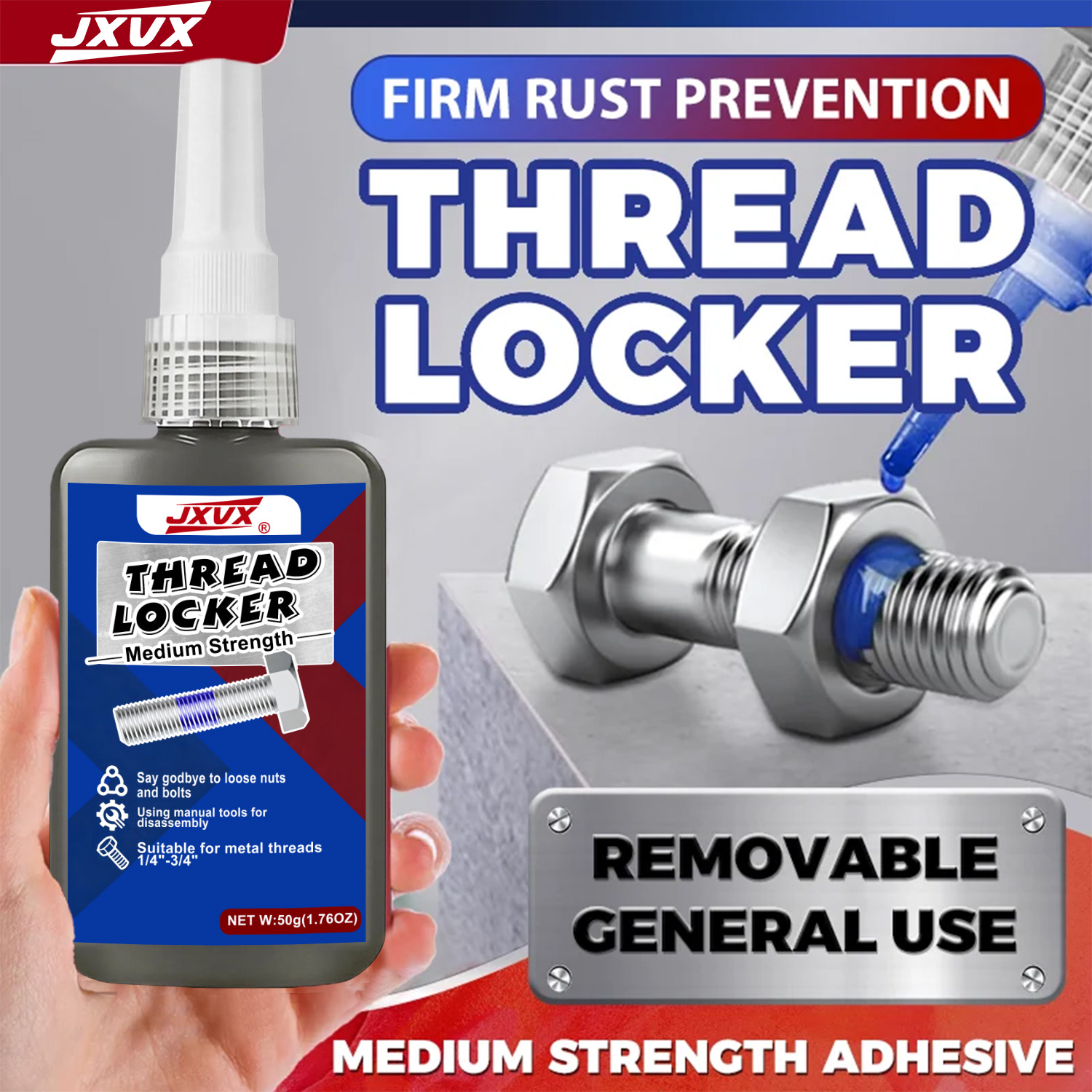 Locker Storage Metal - กาวล็อคเกลียว 50 มล. รุ่น 243 สีฟ้า
