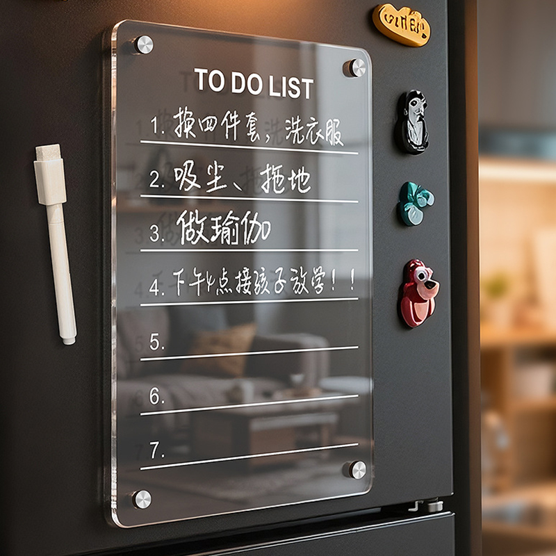 Magnetic Whiteboard Calendar - แฟชั่นอะคริลิคแม่เหล็กติดตู้เย็นปฏิทินกระดานแม่เหล็กเขียนด้วยลายมือลบข้อความได้กระดานไวท์บอร์ดบันทึกประจำสัปดาห์