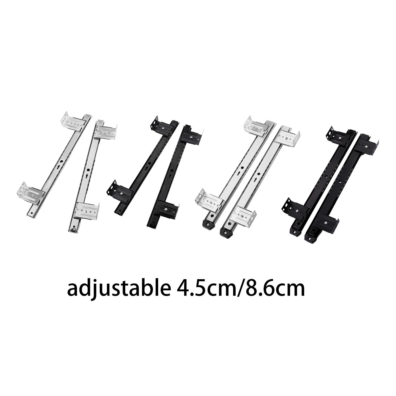 Office Furniture Hardware - ถาดวางคีย์บอร์ดแบบเลื่อนได้ วัสดุโลหะ สำหรับตู้เก็บของ เฟอร์นิเจอร์ อุปกรณ์สำนักงาน/บ้าน ชั้นวางคีย์บอร์ดแบบเลื่อน