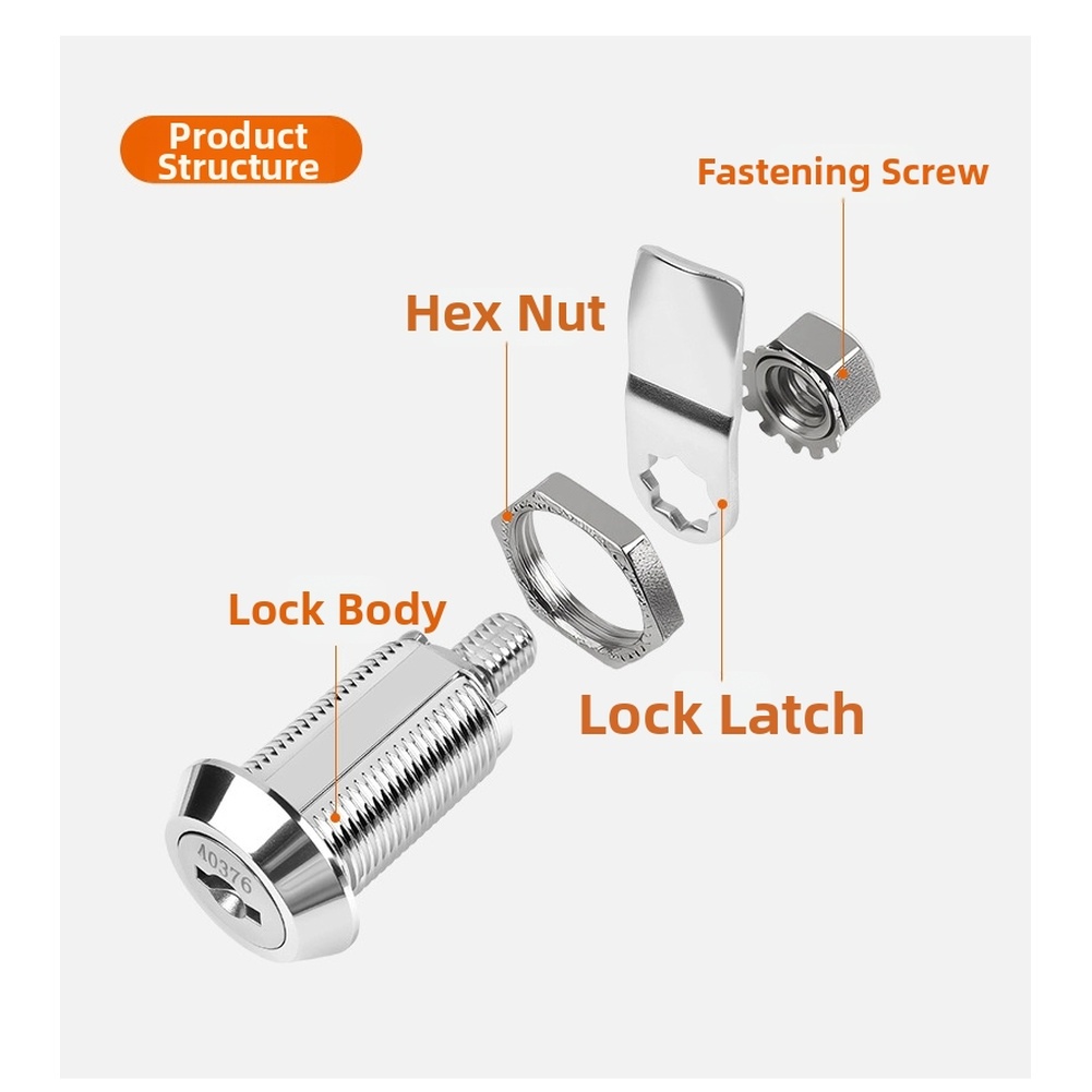 Locker Storage Metal - ตัวล็อคประตูตู้ทำจากโลหะผสมสังกะสี พร้อมแกนทองแดง สำหรับตู้เก็บเอกสาร ตู้เก็บของ และตู้ล็อคเกอร์โลหะ
