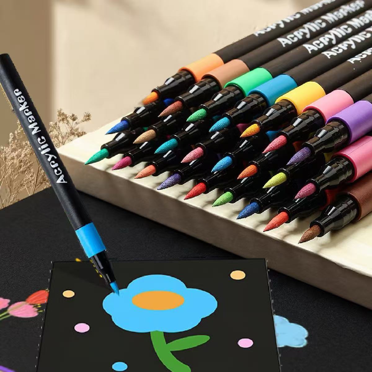 Copic Marker Classic - ปากกาอะคริลิคหัวแปรงนุ่ม 12/24/36 ชิ้น สีสันสดใส ไม่ซึมผ่าน ใช้ได้กับผ้าใบ
