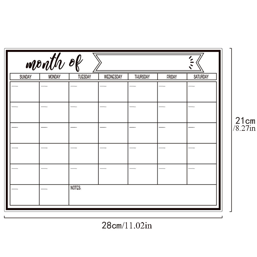 สติกเกอร์ไวท์บอร์ดแม่เหล็กติดต - Magnetic Whiteboard Calendar บทวิจารณ์และราคา