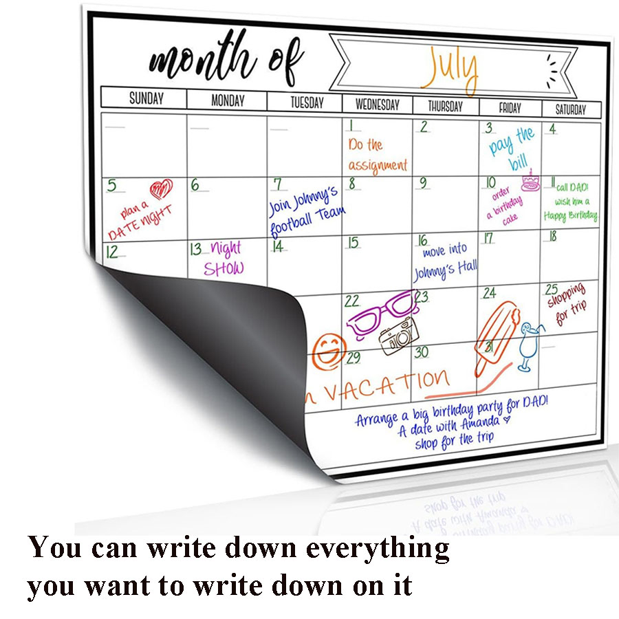 สติกเกอร์ไวท์บอร์ดแม่เหล็กติดต - Magnetic Whiteboard Calendar บทวิจารณ์และราคา