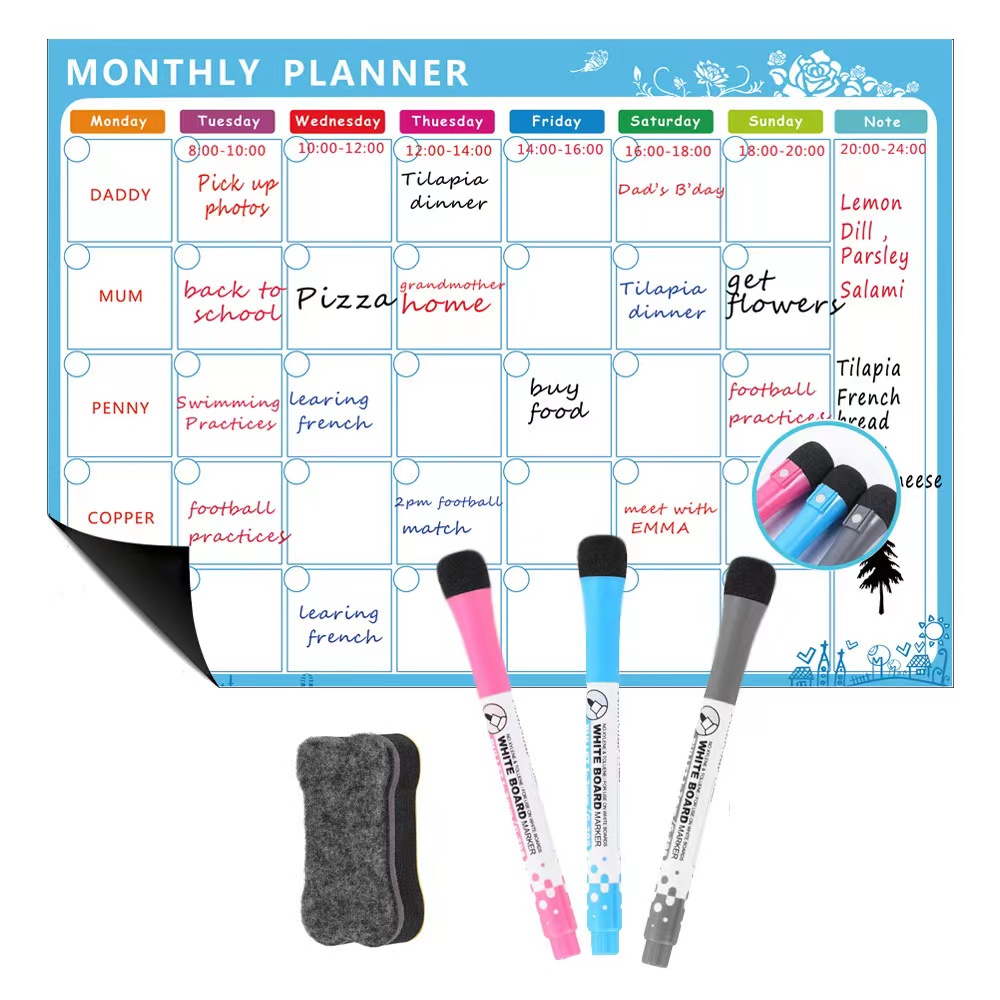 1ชุดแม่เหล็กตู้เย็นลบปฏิทิน12  - Magnetic Whiteboard Calendar บทวิจารณ์และราคา
