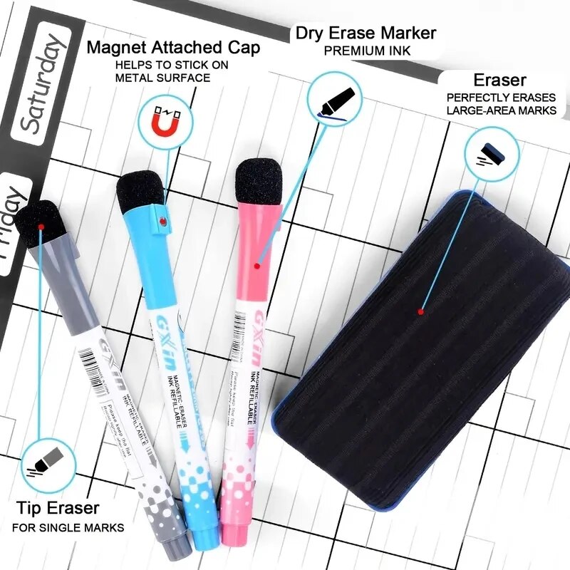 1ชุดแม่เหล็กตู้เย็นลบปฏิทิน12  - Magnetic Whiteboard Calendar บทวิจารณ์และราคา