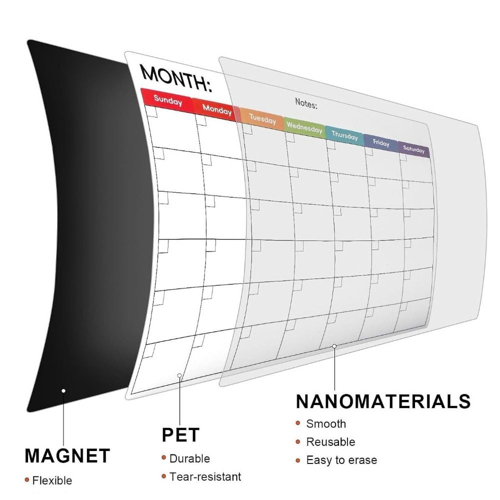 ปฏิทินแม่เหล็กแบบลบได้ กระดานไ - Magnetic Whiteboard Calendar บทวิจารณ์และราคา
