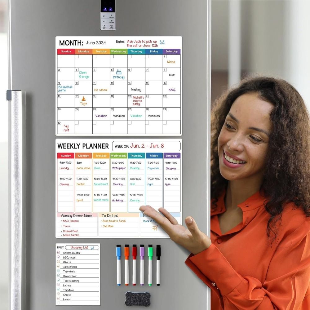 ปฏิทินแม่เหล็กแบบลบได้ กระดานไ - Magnetic Whiteboard Calendar บทวิจารณ์และราคา