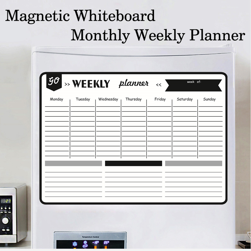 A3 ขนาดแม่เหล็กรายเดือนรายสัปด - Magnetic Whiteboard Calendar บทวิจารณ์และราคา