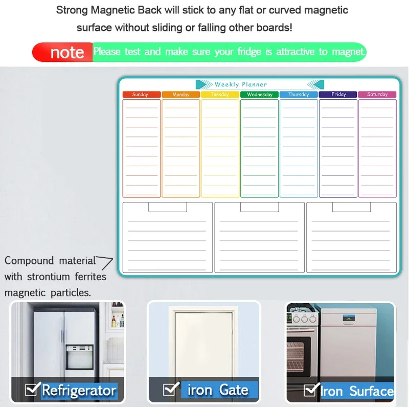 A3 ขนาดแม่เหล็กรายสัปดาห์และรา - Magnetic Whiteboard Calendar บทวิจารณ์และราคา