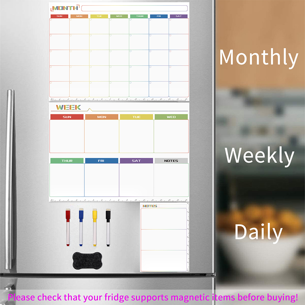 กระดานแม่เหล็กแบบลบได้ กระดานแ - Magnetic Whiteboard Calendar บทวิจารณ์และราคา