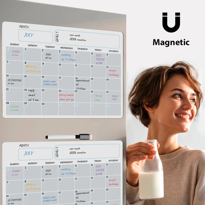 ชุดปฏิทินไวท์บอร์ดแม่เหล็ก A3  - Magnetic Whiteboard Calendar บทวิจารณ์และราคา